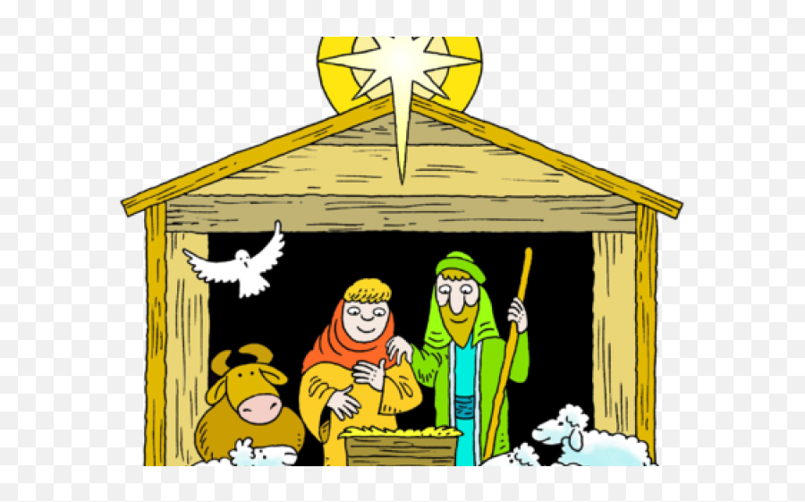 Jesus Birth Clipart - Joseph Mary Transparent Emoji,Stable Clipart