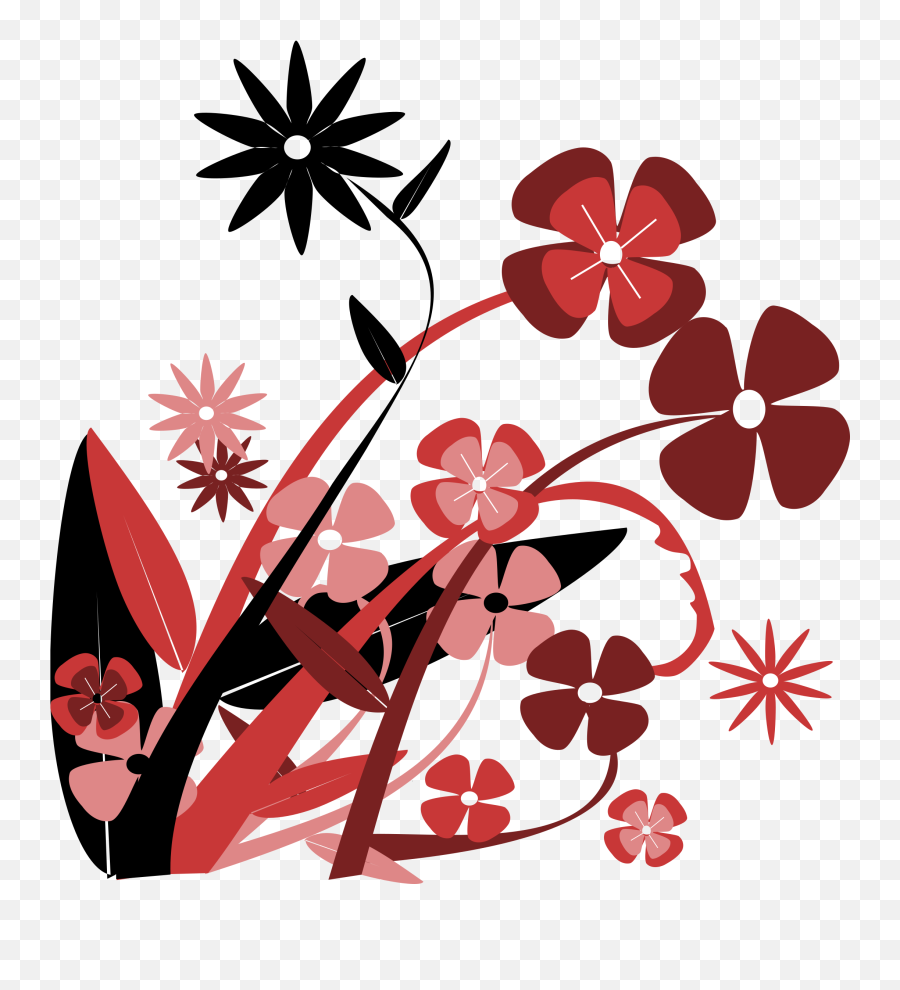 Spring Flowers Clip Art - Red Flowers Vector Png Emoji,Spring Flowers Clipart