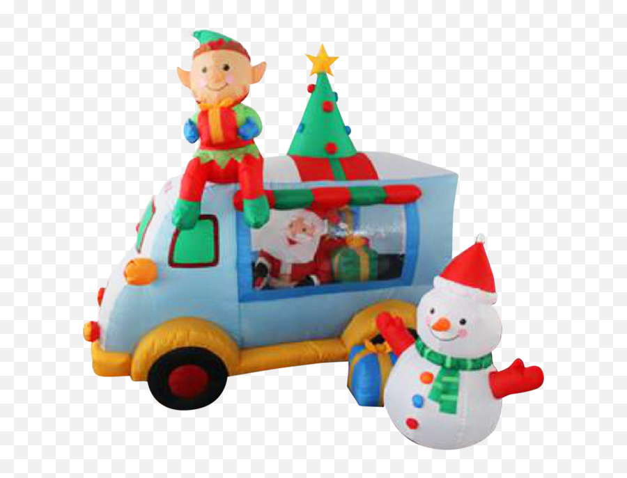 7 Feet 210 Cm Christmas Inflatable Cute Santa Snow Car Emoji,Snow Blower Clipart