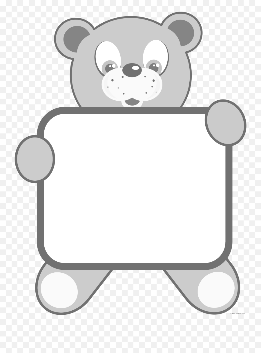 Bear Clipart Png - Tiddy Bear Clipart Black And White Emoji,Bear Clipart Black And White