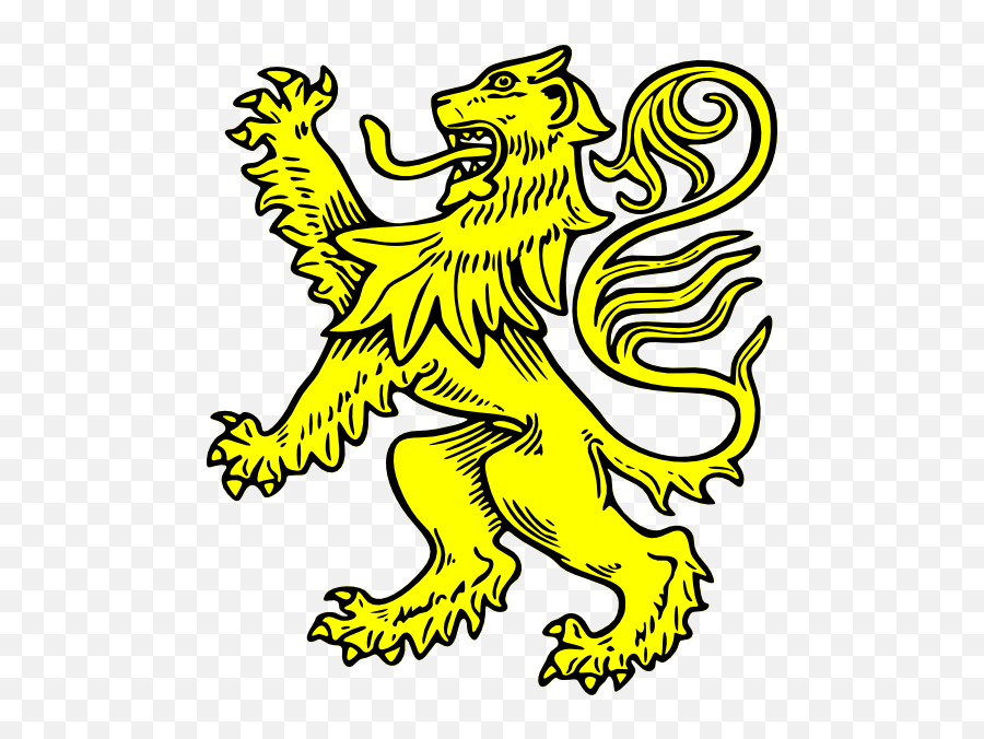 Images Of Cartoon Lions - Scottish Lion Yellow Tattoo Emoji,Lion Clipart