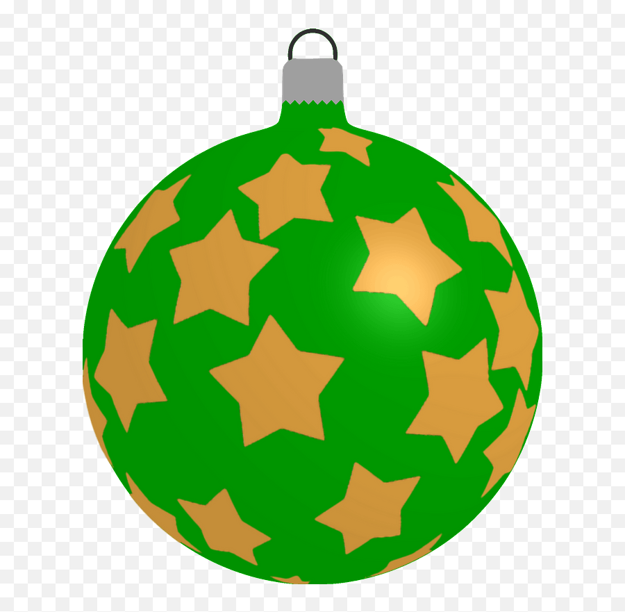 Simple Green With Gold Star Pattern Christmas Ornament - Ornament Christmas Tree Clipart Emoji,Ornaments Clipart