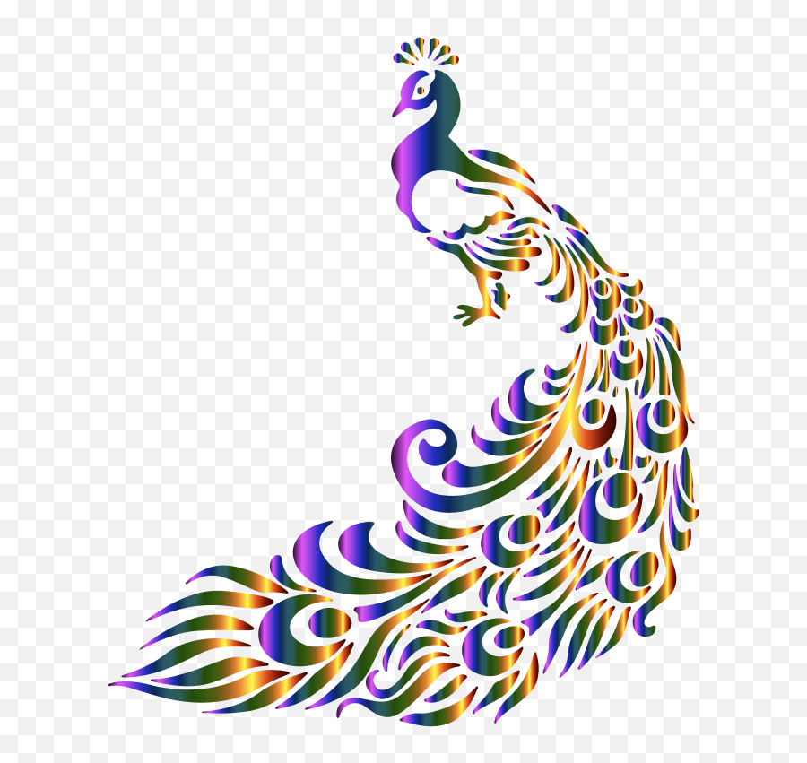 Peacock Clipart Clip Art Peacock Clip - Wall Painting Peacock Black Emoji,Clipart Png