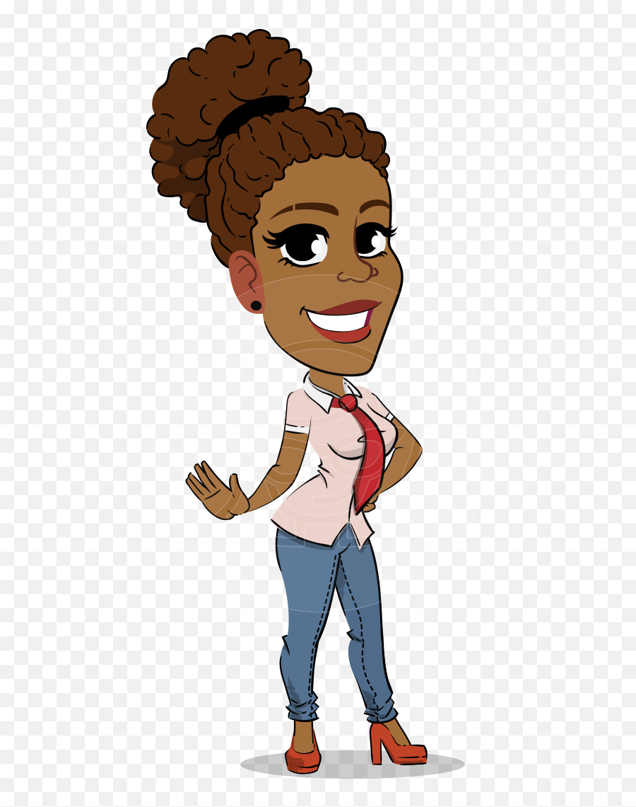 Flat Cartoon African - African American Woman Clipart Transparent Emoji,Black Girl Clipart