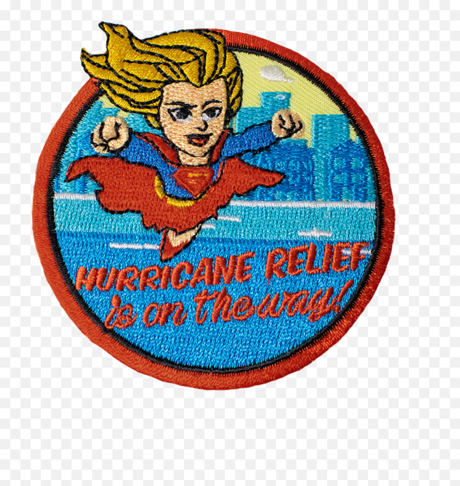 Hurricane Relief Super Girl Patch - Fictional Character Emoji,Super Girl Logo