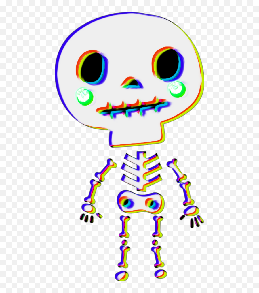 Halloween Skeleton Glitcheffect Oilpaintingeffect Emoji,Glitch Effect Png