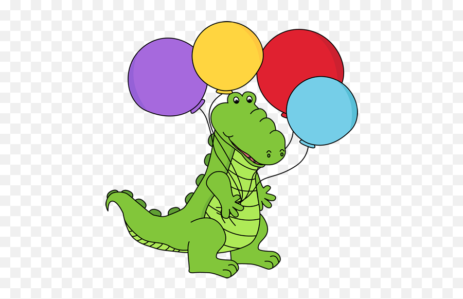 Alligator With Balloons Clip Art - Alligator With Balloons Image Alligator Equal Sign Clipart Emoji,Gator Clipart
