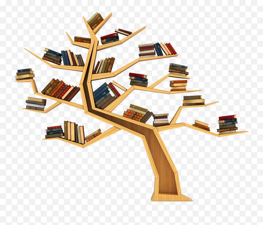 Download Bookcase Tree Transprent Png - Tree Bookshelf Png Emoji,Bookshelf Png