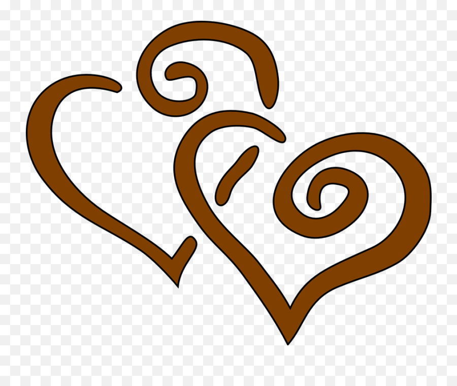 Hearts Brown Together Emoji,Two Hearts Png
