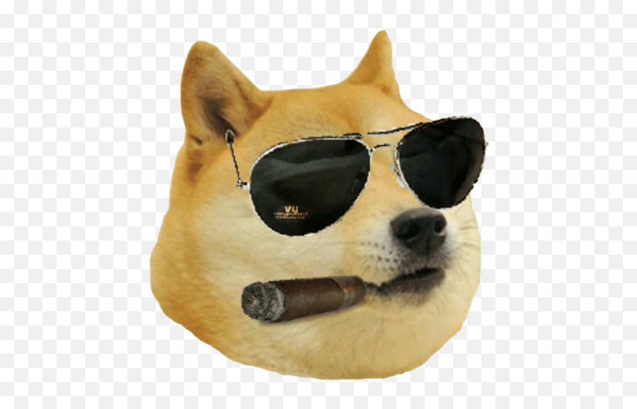 Doge Cigar And Glasses - Doge Meme Emoji,Doge Png