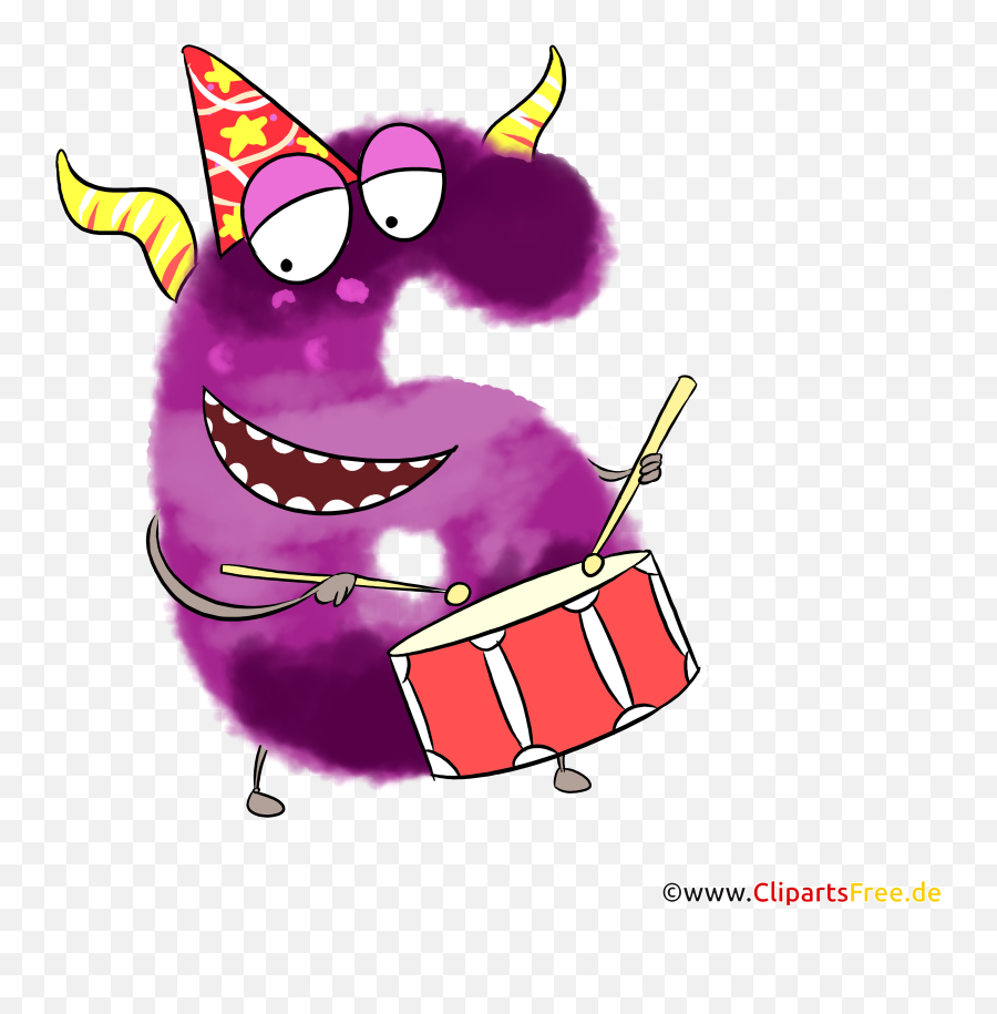 Monster Clipart 6 Six Cartoon Character With Drum At Emoji,Beast Clipart