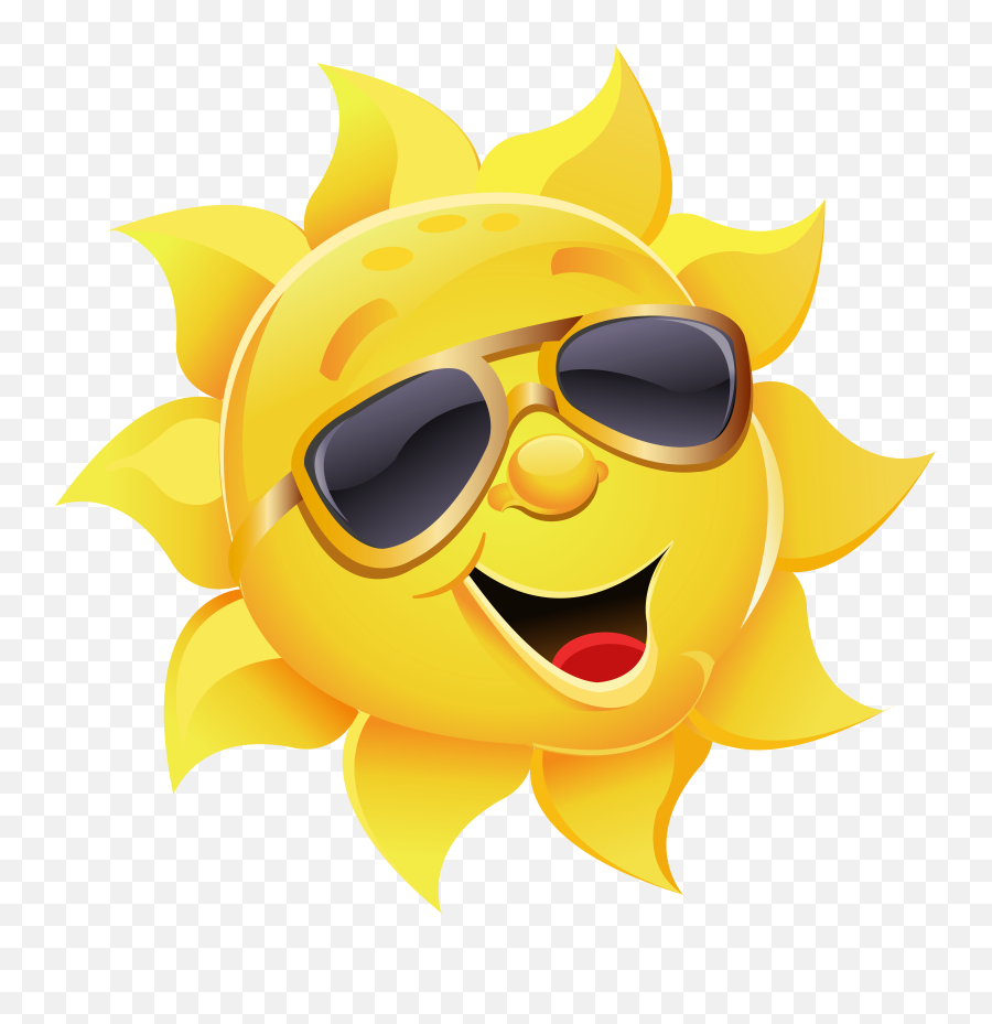 Sun With Glasses Png Files - Clipart June Emoji,Sunglasses Png