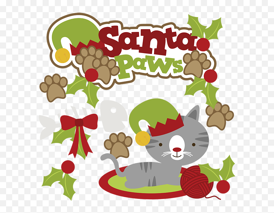 Santa Paws Svg Cat Clipart Cat Svg Cute Cat Clip Art - Cat Christmas Cat Clipart Vector Emoji,Cat Clipart