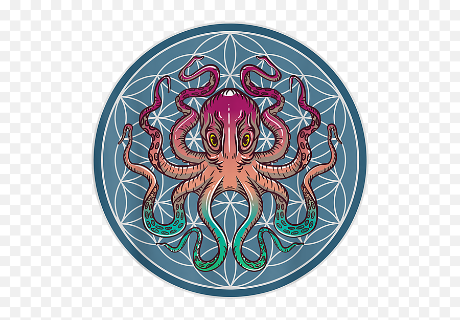 Oktopus Kraken Squid Flower Of Life From Perfect Circles Emoji,Perfect Circle Png