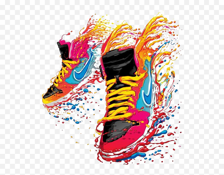 Download Clip Art Library Stock T Shirt Nike Watercolor Emoji,Nike Shoes Png