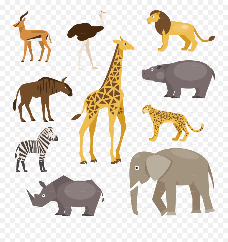 Set Savanna Animals - Savanna Animals Emoji,Animal Png
