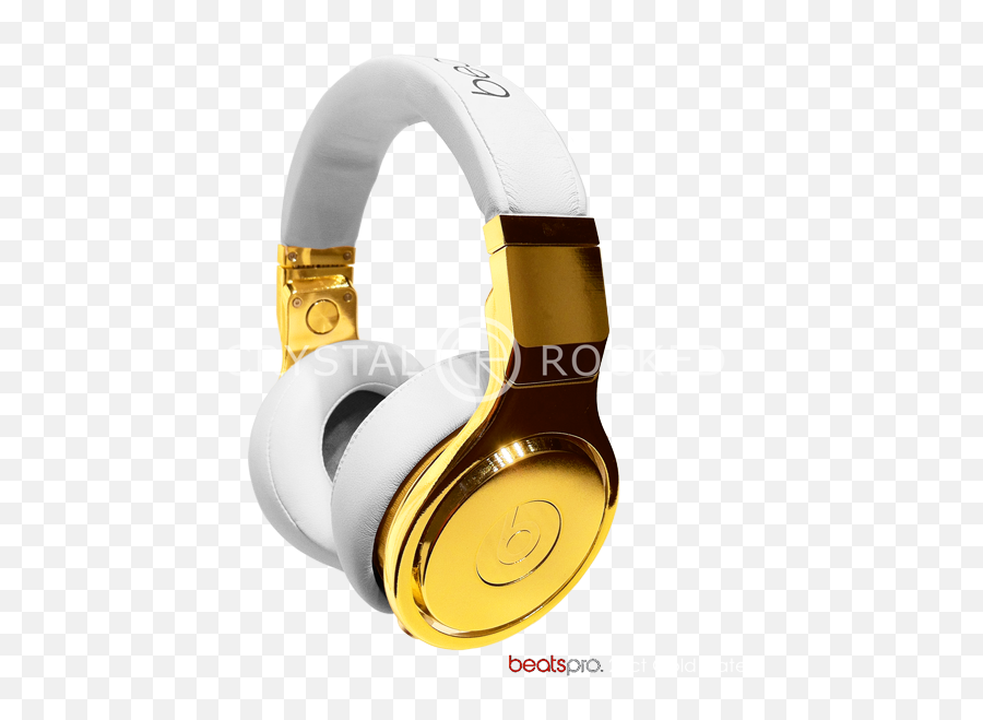 Customised - White Gold Pure Gold Beats Emoji,Beats By Dre Logo