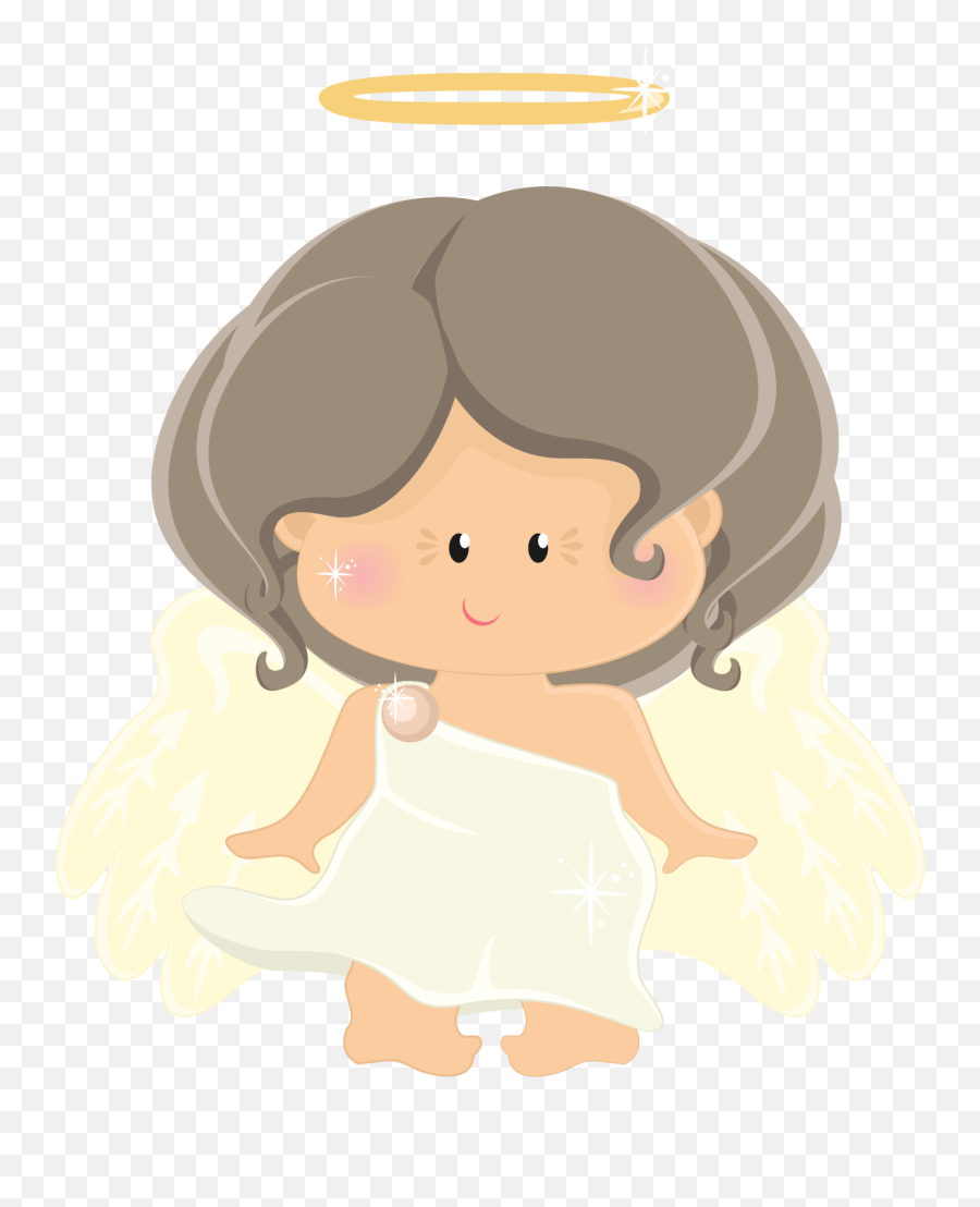 Baby Angel Png - Angel Clipart Brown Hair Png Baptismal Baby Angel Clipart Girl Emoji,Angel Clipart