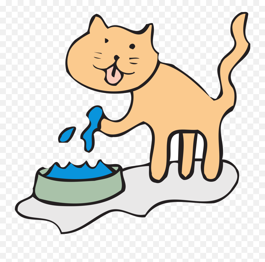 Feed The Cat Clipart Transparent Images U2013 Free Png Images - Cat Drink Water Clipart Emoji,Cat Clipart