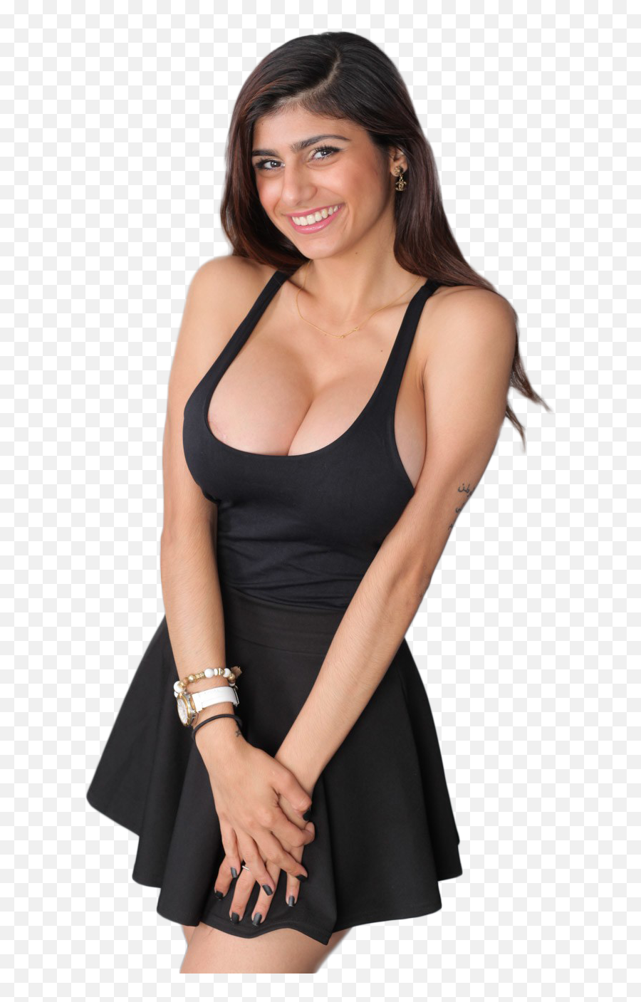 Download Mia Khalifa Black Dress Png - Mia Khalifa Black Dress Emoji,Dress Png