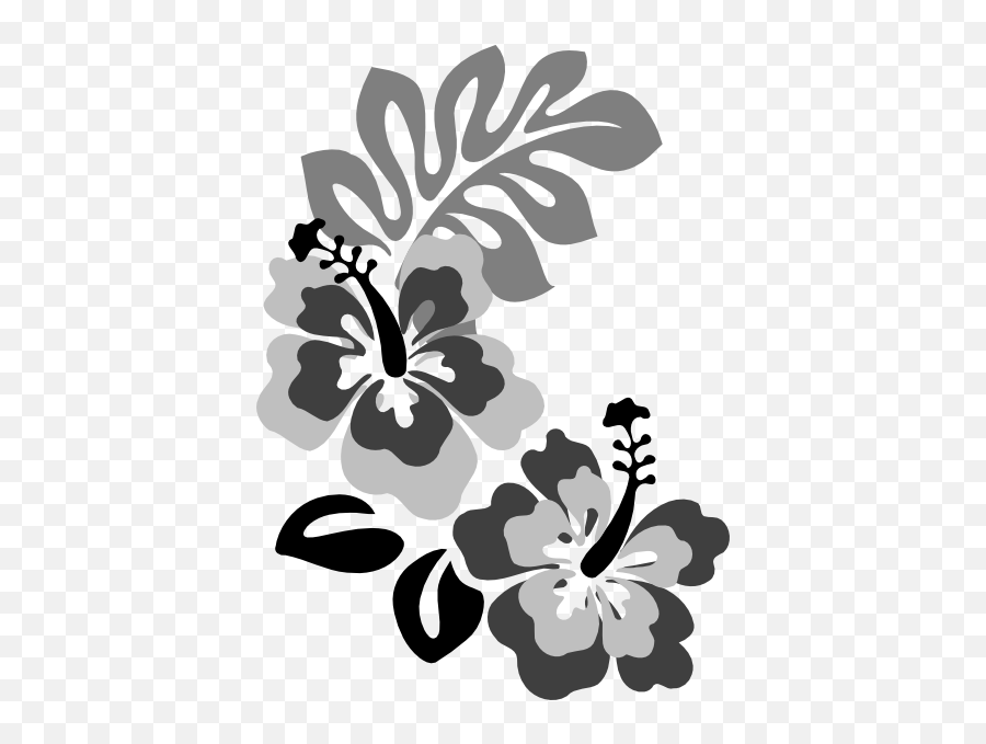 Hibiscus Clipart Png In This 13 Piece Hibiscus Svg Clipart - Clipart Flower Png Black And White Emoji,Hibiscus Flower Clipart