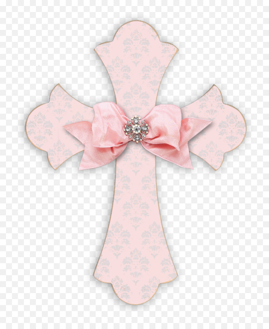 Silver Brocade Cross - Rose Cross Rose Pink Emoji,Cross Png Transparent