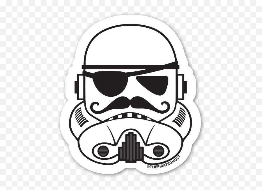 Pirateghost Trooper - Stormtrooper Black And White Clipart Stormtrooper Helmet Vector Emoji,Stormtrooper Clipart