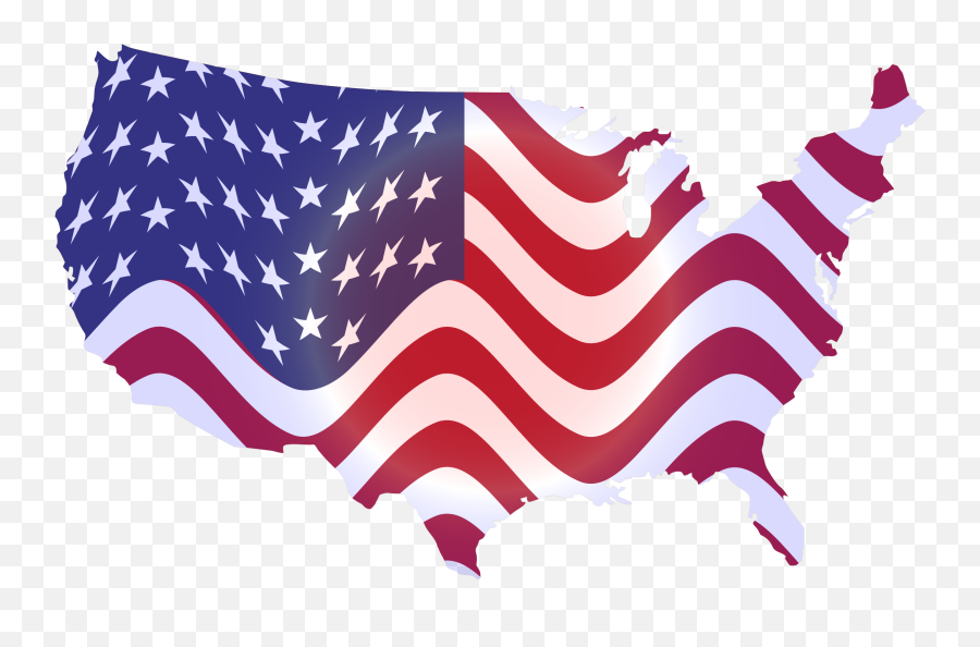 Flag Of The United States World Map - Wavy Us Flag Map North America Flag Map Png Free Download Emoji,United States Map Clipart