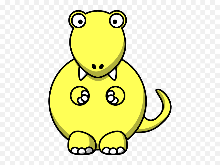 Yellow Dinosaur Clip Art At Clker - Outline Dinosaur Head Clipart Emoji,Free Dinosaur Clipart