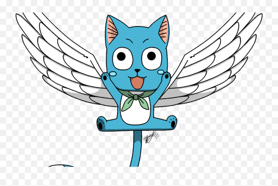 Png Fairy Tail Happy - Cat Fairy Tail Happy Emoji,Fairy Tail Transparent