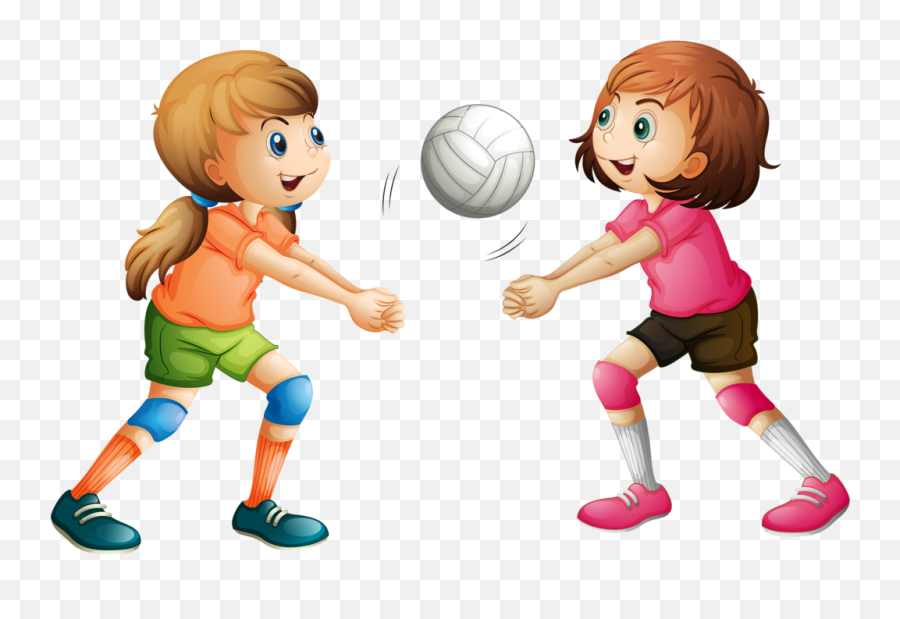 Kid Clipart Volleyball - Volleyball Kids Transparent Imagenes De Niños Jugando Voley Emoji,Kid Clipart