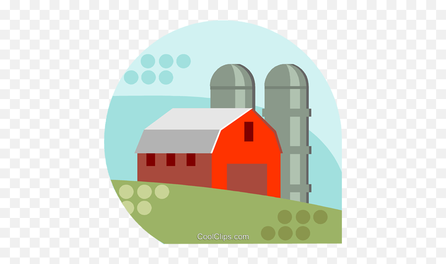 Barn With Silos Royalty Free Vector Emoji,Clipart Barns