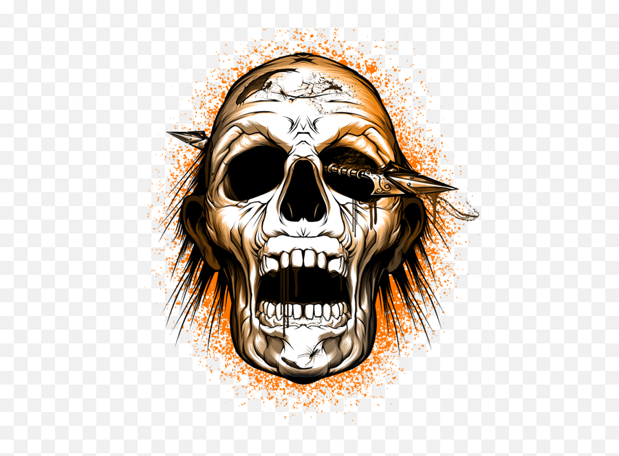 Download Scary Skull Png Clip Black And White Library Emoji,White Skull Png