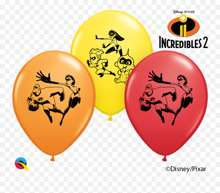 Party Supplies Pioneer Latex Balloons 6 Ct 12 Disney Incredibles 2 80574 Emoji,Incredibles Logo Png