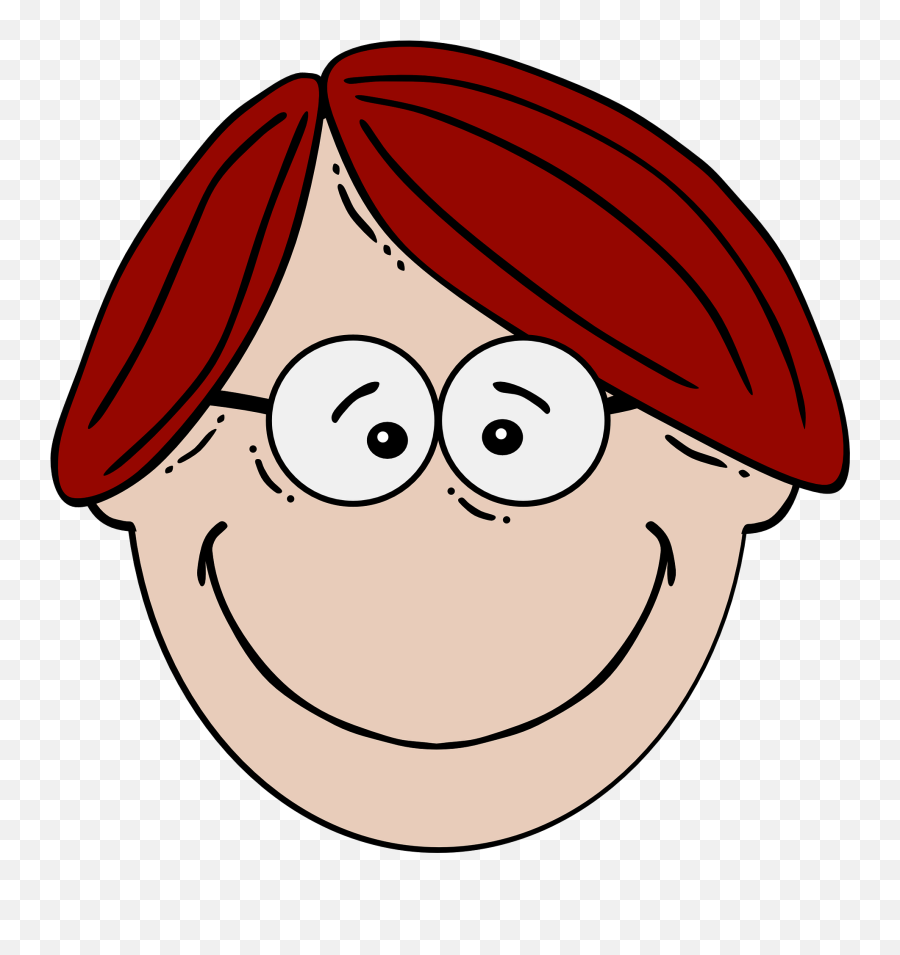 Red Hair And Glasses Clipart Free Image - Clipart Face Of Boy Emoji,Glasses Clipart