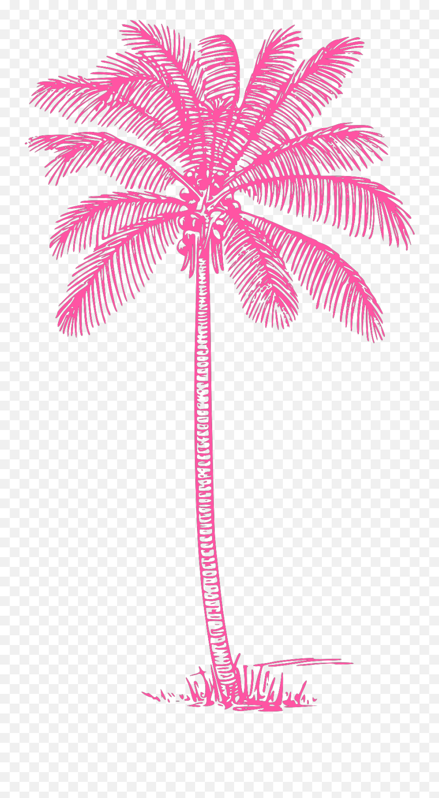 Pink Palm Tree Clip Art - Art Coconut Tree Design Emoji,Palm Tree Clipart