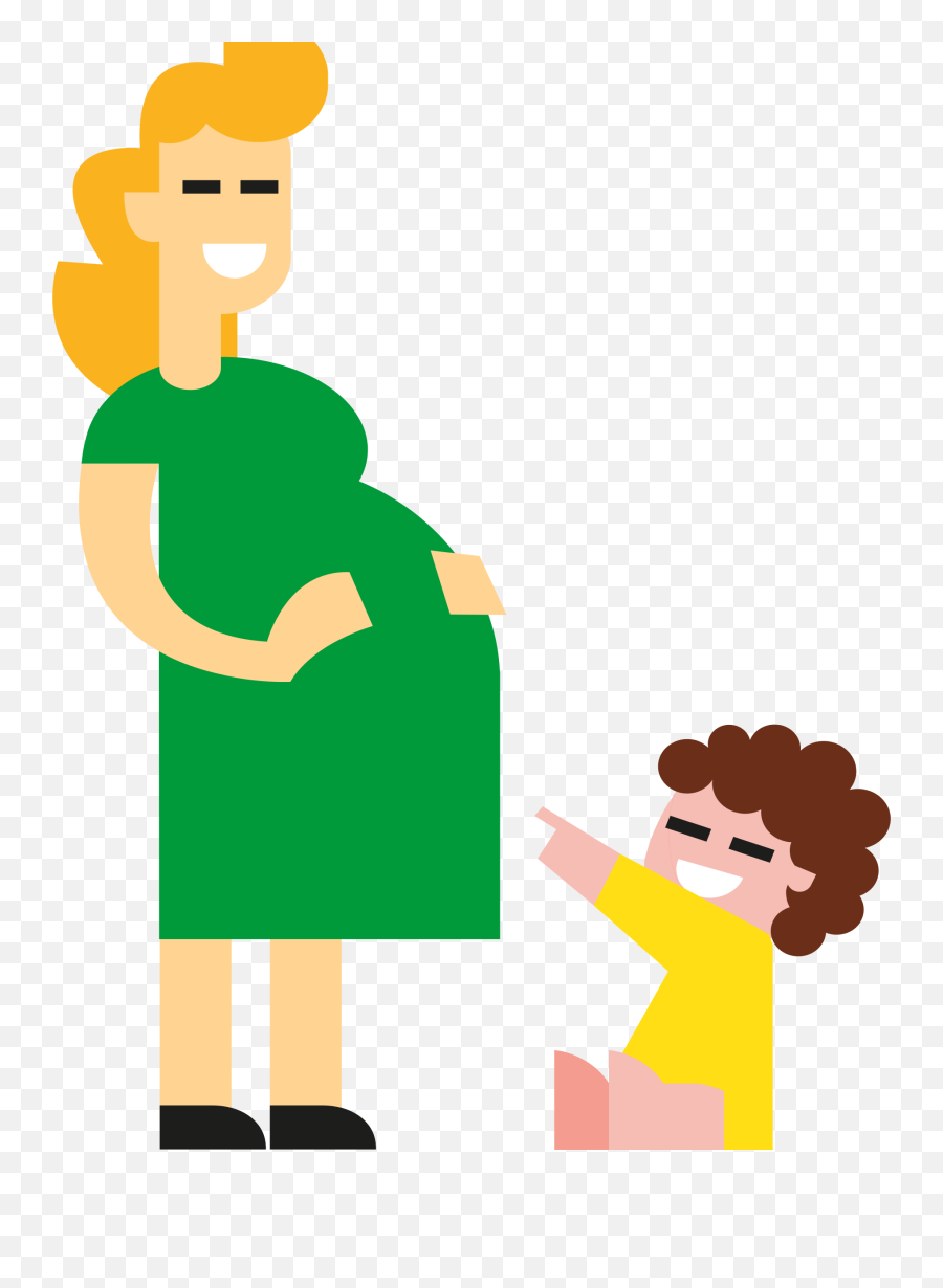 Pregnant Lady And Kid Clipart Free Download Transparent - Mum Green Clipart Emoji,Kid Clipart