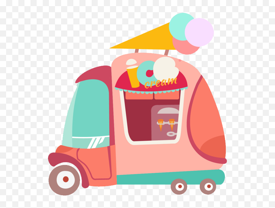Icecream Truck Cartoon Png Emoji,Ice Cream Truck Clipart