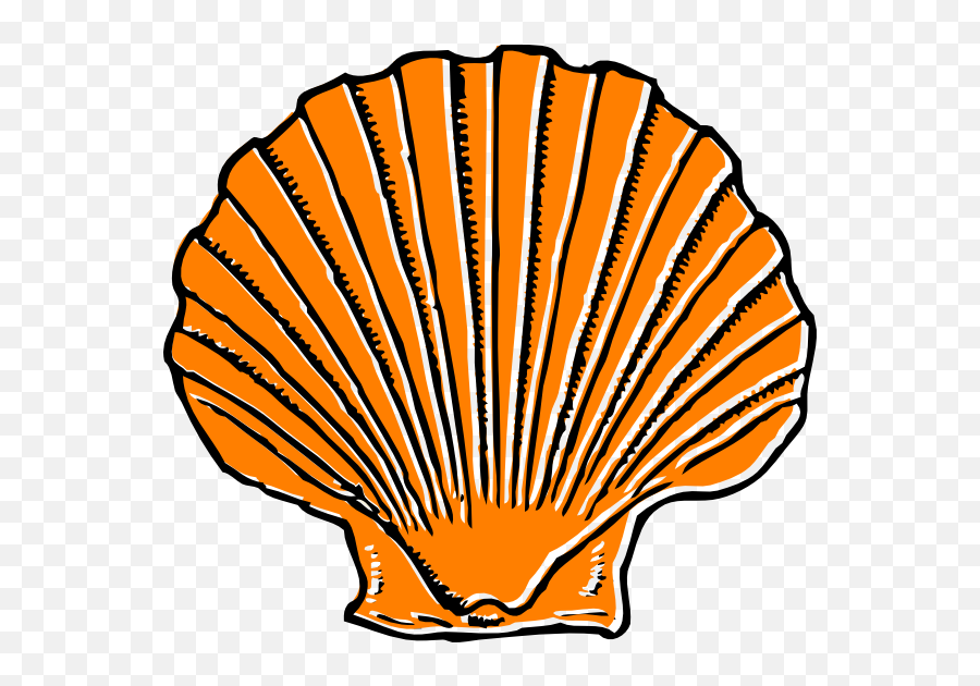 Orange Seashell Clip Art At Clker - Orange Seashell Clipart Emoji,Seashell Clipart
