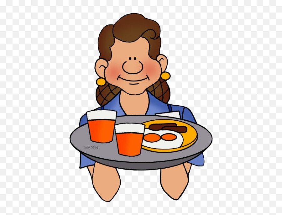 Hotel Serving Food Png Clipart - Waitress Clip Art Emoji,Food Clipart