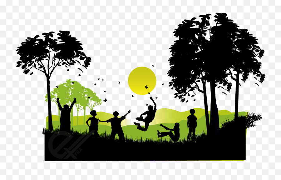 Child Play Clip Art - Children Playing Vector Silhouettes Emoji,Kids Playing Png