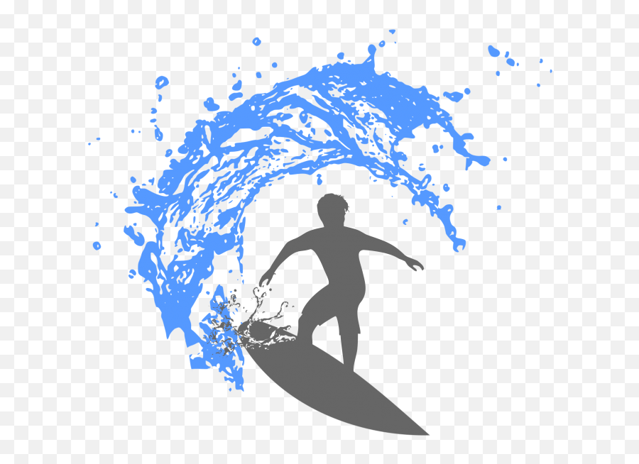 Download Hd Waves Ocean Surfing Image Vector - Clip Art Emoji,Surfer Clipart