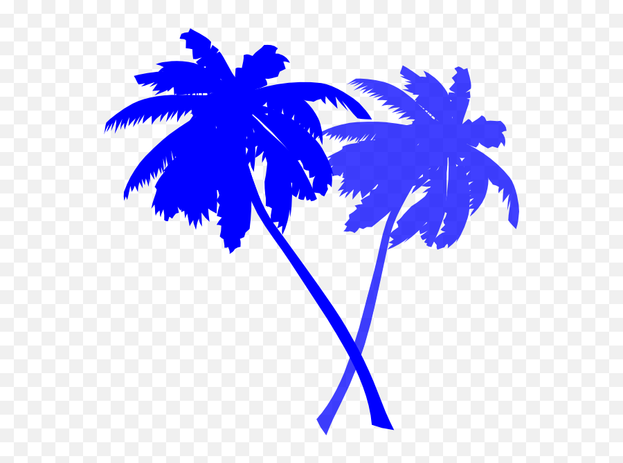 Palm Trees - Blue Palm Trees Background Transparent Png Palm Tree Transparent Blue Emoji,Palm Trees Png