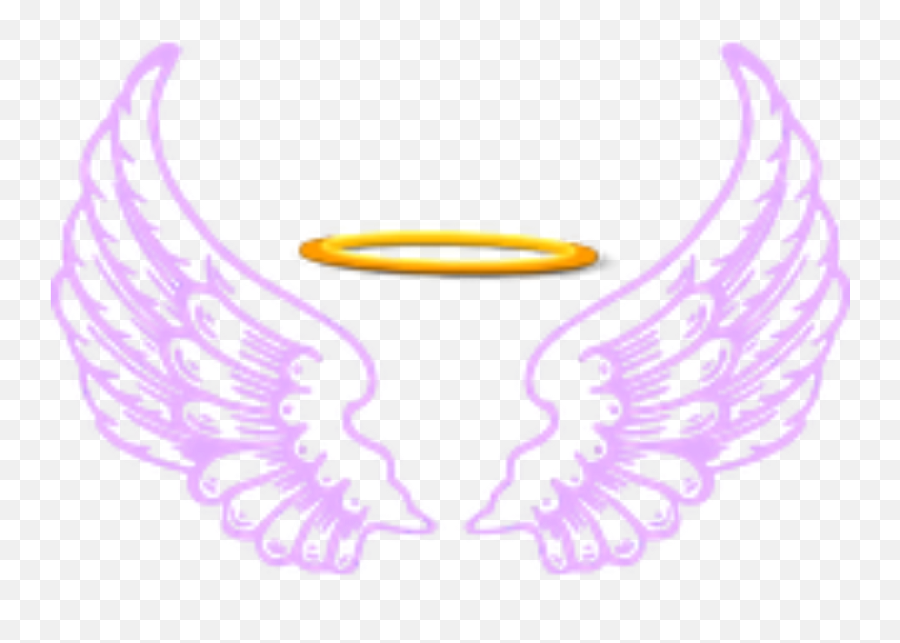 Ftestickers Fantasyart Angel Wings Halo Purple - Heart With Angel Wings Outline Emoji,Wing Clipart
