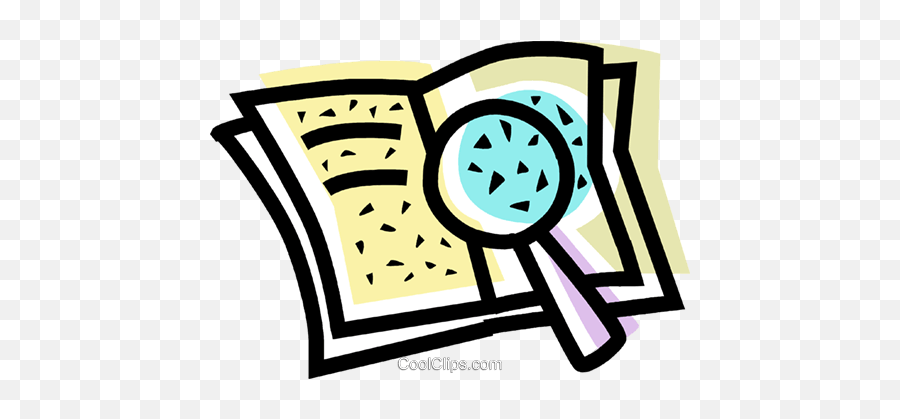 Book And A Magnifying Glass Royalty Free Vector Clip Art - Magnifying Glass On Book Png Emoji,Magnifying Glass Clipart