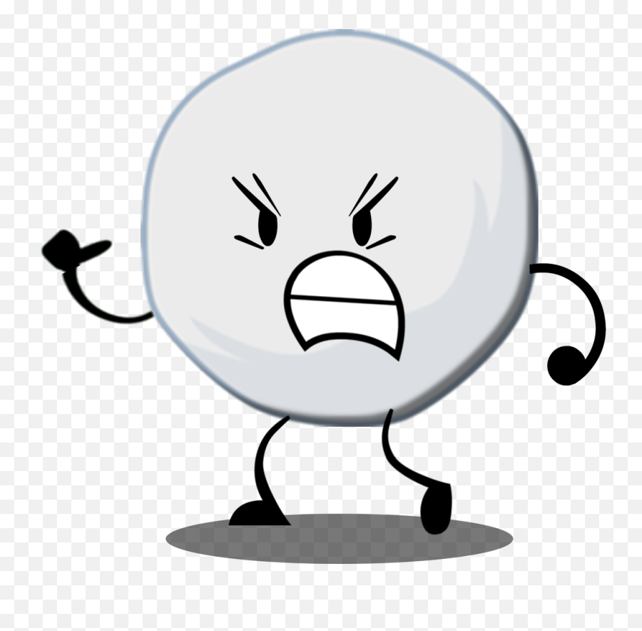 Snowball With Shadow Clipart - Bfdi Characters Transparent Background Emoji,Snowball Clipart