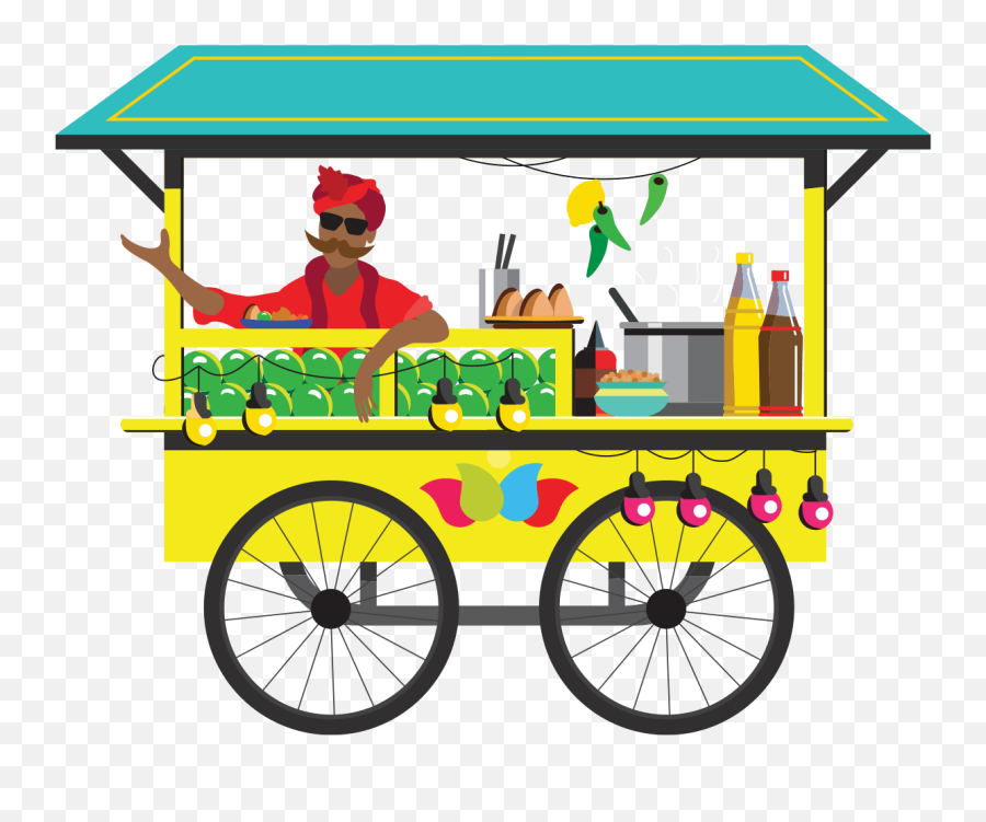 Indian Clipart Street Vendor Indian Street Vendor - Street Food Cart Png Emoji,Indian Clipart