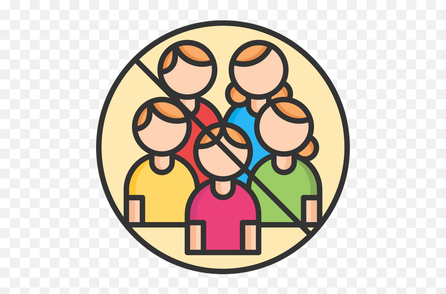 Avoid Crowd Icon Of Colored Outline Style - Available In Svg Avoid Crowd Icon Transparent Emoji,Crowd Clipart