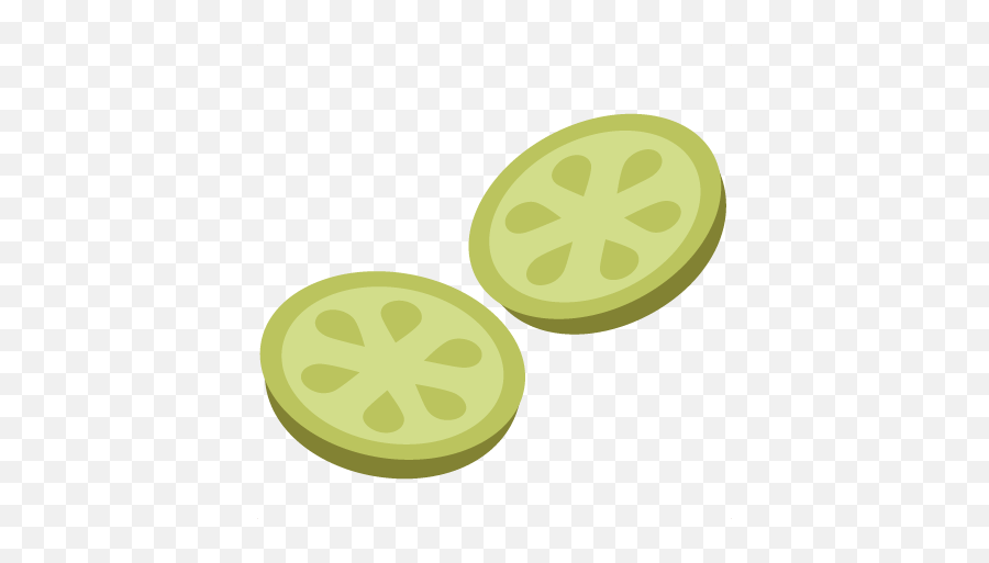 Large Cucumber Slices Clip Art Image - Cucumber Slice Clipart Transparent Emoji,Cucumber Clipart