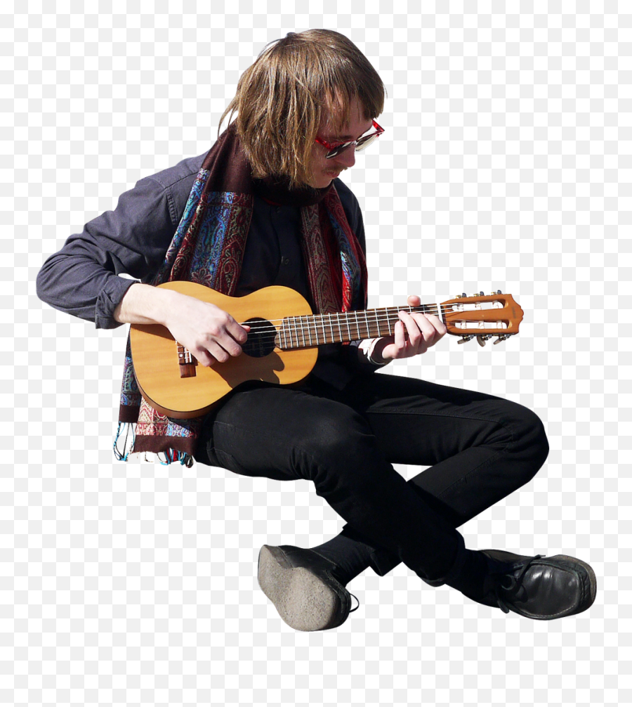 Playing Sitting Png Image - People Play Guitar Png Full People Play Music Png Emoji,Guitar Png